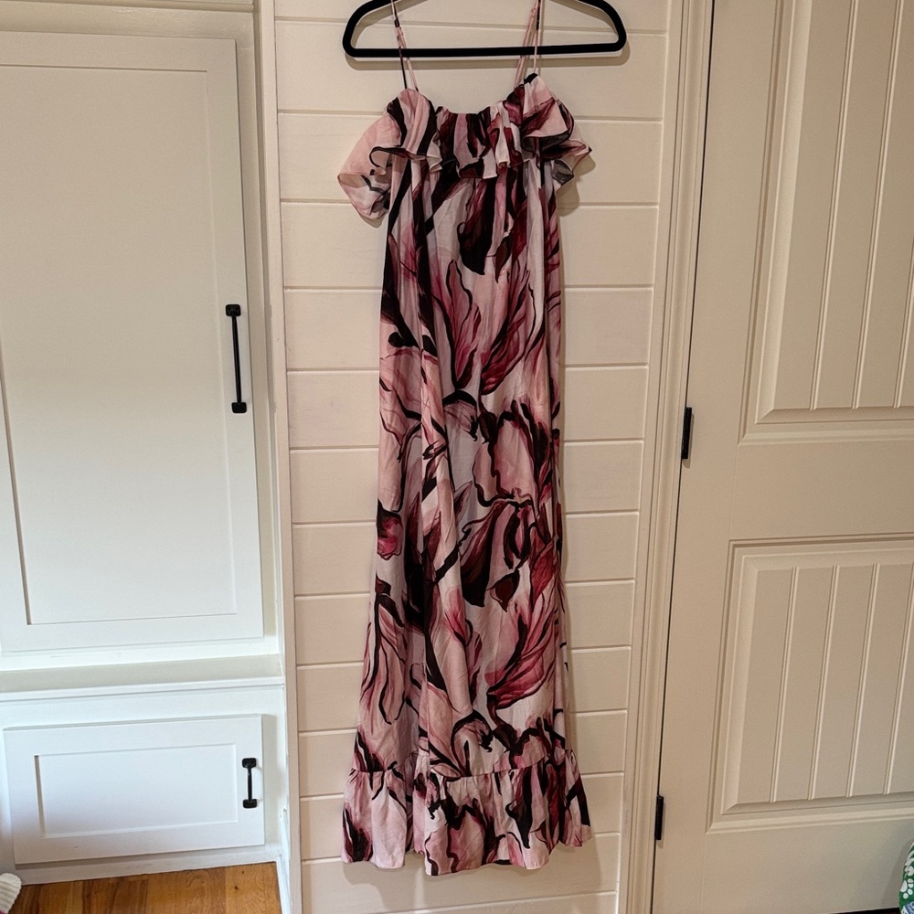 H&M Pink and Black Floral Maxi Dress